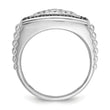 14k White Gold Men's Polished and Textured 1 Carat Black Mined Diamonds and White Lab Grown Diamonds Cluster Ring - Sophia Jewelers