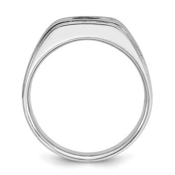 14k White Gold Men's Polished/Satin Complete Lab Grown VS/SI FGH, Size 10 - Birthstone Company