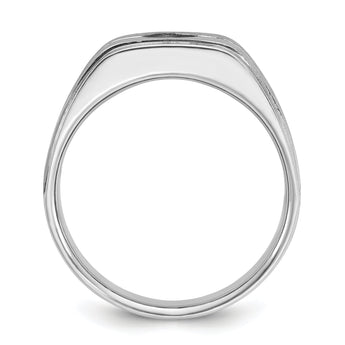 14k White Gold Men's Polished/Satin Complete Lab Grown VS/SI FGH - Sophia Jewelers