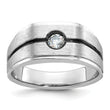 14k White Gold Men's Polished/Satin Complete Lab Grown VS/SI FGH - Sophia Jewelers