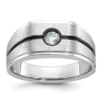 14k White Gold Men's Polished/Satin Complete Lab Grown VS/SI FGH - Sophia Jewelers