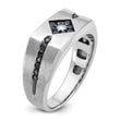 10k White Gold with Black Rhodium IBGoodman Men's Satin Black and White Diamond Complete Ring