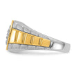 14k Two-Tone 1/2 carat Lab Grown Diamond VS/SI+ G+ Complete Ribbed Men's Cluster Ring, Size 10 - Birthstone Company