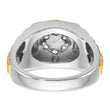 14k Two-Tone 1/2 carat Lab Grown Diamond VS/SI+ G+ Complete Ribbed Men's Cluster Ring, Size 10 - Birthstone Company