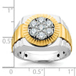 IBGoodman 10k Two-tone Men's Polished Satin and Textured 1 Carat A Quality Diamond Ring