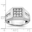 IBGoodman 10k Men's Polished and Satin 1 Carat A Quality Diamond Square Cluster Ring