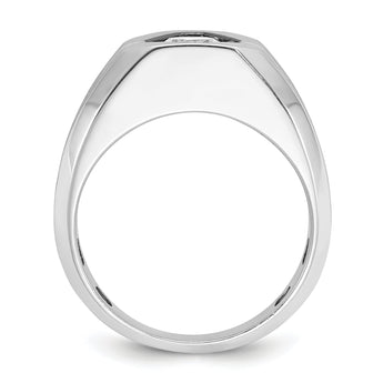 14k White Gold Men's Polished/Satin Complete Lab Grown VS/SI FGH - Sophia Jewelers