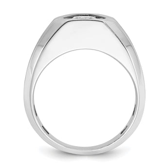 14k White Gold Men's Polished/Satin Complete Lab Grown VS/SI FGH, Size 10 - Birthstone Company