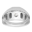 14k White Gold Men's Polished/Satin Complete Lab Grown VS/SI FGH, Size 10 - Birthstone Company