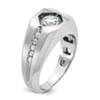 14k White Gold Men's Polished/Satin Complete Lab Grown VS/SI FGH, Size 10 - Birthstone Company