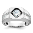 14k White Gold Men's Polished/Satin Complete Lab Grown VS/SI FGH, Size 10 - Birthstone Company