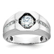 14k White Gold Men's Polished/Satin Complete Lab Grown VS/SI FGH - Sophia Jewelers