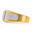 IBGoodman 10k with White Rhodium Men's Polished and Satin 1/2 Carat A Quality Diamond Cluster Ring