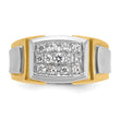 IBGoodman 10k with White Rhodium Men's Polished and Satin 1/2 Carat A Quality Diamond Cluster Ring