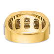 IBGoodman 10k with White Rhodium Men's Polished and Satin 1/2 Carat A Quality Diamond Cluster Ring