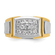 14k with White Rhodium Men's Polished and Satin 1/2 Carat Lab Grown Diamond Cluster Ring, Size 10 - Birthstone Company