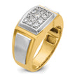 14k with White Rhodium Men's Polished and Satin 1/2 Carat Lab Grown Diamond Cluster Ring, Size 10 - Birthstone Company