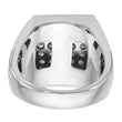 IBGoodman 10k White Gold Men's Polished and Satin 1 1/3 Carat A Quality Diamond Cluster Ring