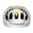IBGoodman 10k Two-tone Men's Polished 3/4 Carat A Quality Black and White Diamond Square Cluster Ring