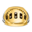IBGoodman 10k Two-tone Men's Polished and Grooved 3-Row 1 Carat A Quality Diamond Cluster Ring