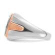 14k White and Rose Gold Men's Polished and Satin 1 Carat Lab Grown Diamond Cluster Ring, Size 10 - Birthstone Company