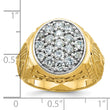 IBGoodman 10k Two-tone Men's Polished and Textured 1 5/8 Carat A Quality Diamond Oval Cluster Ring