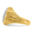 14k Two-tone Men's Polished and Textured 1 5/8 Carat Lab Grown Diamond Oval Cluster Ring, Size 10 - Birthstone Company