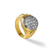 14k Two-tone Men's Polished and Textured 1 5/8 Carat Lab Grown Diamond Oval Cluster Ring, Size 10 - Birthstone Company