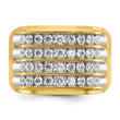 IBGoodman 10k with White Rhodium Men's Polished and Grooved 4-Row 1 1/5 Carat A Quality Diamond Ring
