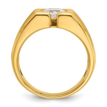 14k Men's Polished and Satin Complete Lab Grown VS/SI FGH Dia Rin - Sophia Jewelers