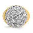 14k Two-tone Men's Polished Round 3 1/4 Carat Lab Grown Diamond Cluster Ring, Size 10 - Birthstone Company