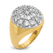 14k Two-tone Men's Polished Round 3 1/4 Carat Lab Grown Diamond Cluster Ring, Size 10 - Birthstone Company