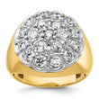 14k Two-tone Men's Polished Round 3 1/4 Carat Lab Grown Diamond Cluster Ring, Size 10 - Birthstone Company