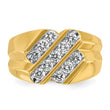 14k Men's Polished and Grooved 3/4 Carat Lab Grown Diamond Ring, Size 10 - Birthstone Company