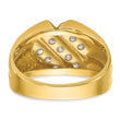 14k Men's Polished and Grooved 3/4 Carat Lab Grown Diamond Ring, Size 10 - Birthstone Company