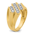 14k Men's Polished and Grooved 3/4 Carat Lab Grown Diamond Ring, Size 10 - Birthstone Company