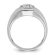 14k White Gold 1 carat Lab Grown Diamond VS/SI+ G+ Complete Polished and Beaded Men's Ring, Size 10 - Birthstone Company