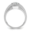 14k WG Men's Polished/Beaded Complete Lab Grown VS/SI FGH Dia Hex - Sophia Jewelers