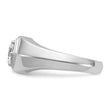 14k White Gold 1 carat Lab Grown Diamond VS/SI+ G+ Complete Polished and Beaded Men's Ring, Size 10 - Birthstone Company