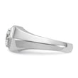 14k WG Men's Polished/Beaded Complete Lab Grown VS/SI FGH Dia Hex - Sophia Jewelers