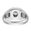 14k White Gold 1 carat Lab Grown Diamond VS/SI+ G+ Complete Polished and Beaded Men's Ring, Size 10 - Birthstone Company