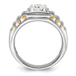 14k Two-tone Men's Polished Brushed and Textured 1 Carat Lab Grown Diamond Ring - Sophia Jewelers