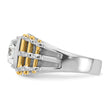 14k Two-tone Men's Polished Brushed and Textured 1 Carat Lab Grown Diamond Ring - Sophia Jewelers