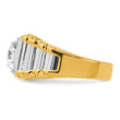 14k Two-tone Men's Polished and Ribbed 1 Carat Lab Grown Diamond Ring - Sophia Jewelers