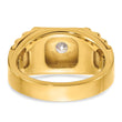 14k Two-Tone 1 carat Lab Grown Diamond VS/SI+ G+ Polished and Ribbed Complete Men's Ring, Size 10 - Birthstone Company
