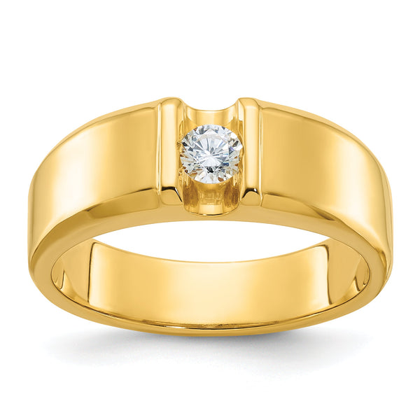 14k Mens 1/4 carat Diamond Complete Ring