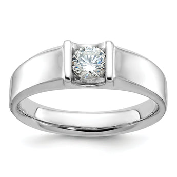 14k White Gold Mens 1/2 carat Diamond Complete Ring