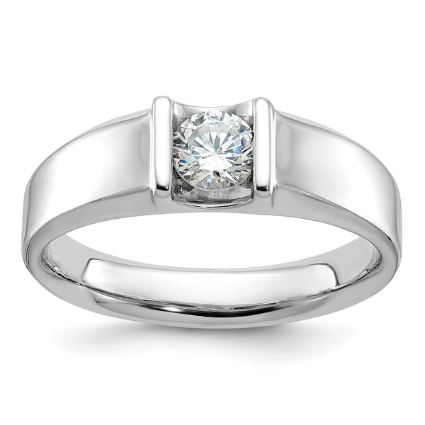 14k White Gold Men's Complete Lab Grown VS/SI FGH Diamond Ring, Size 10 - Birthstone Company