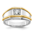 14k Two-tone Men's Polished 1/2 Carat Lab Grown Diamond Solitaire Ring - Sophia Jewelers