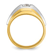 14k Two-tone Men's Polished and Satin Complete Lab Grown VS/SI FG, Size 10 - Birthstone Company